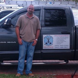 Mike the Plumber service truck in Lake Worth, Florida